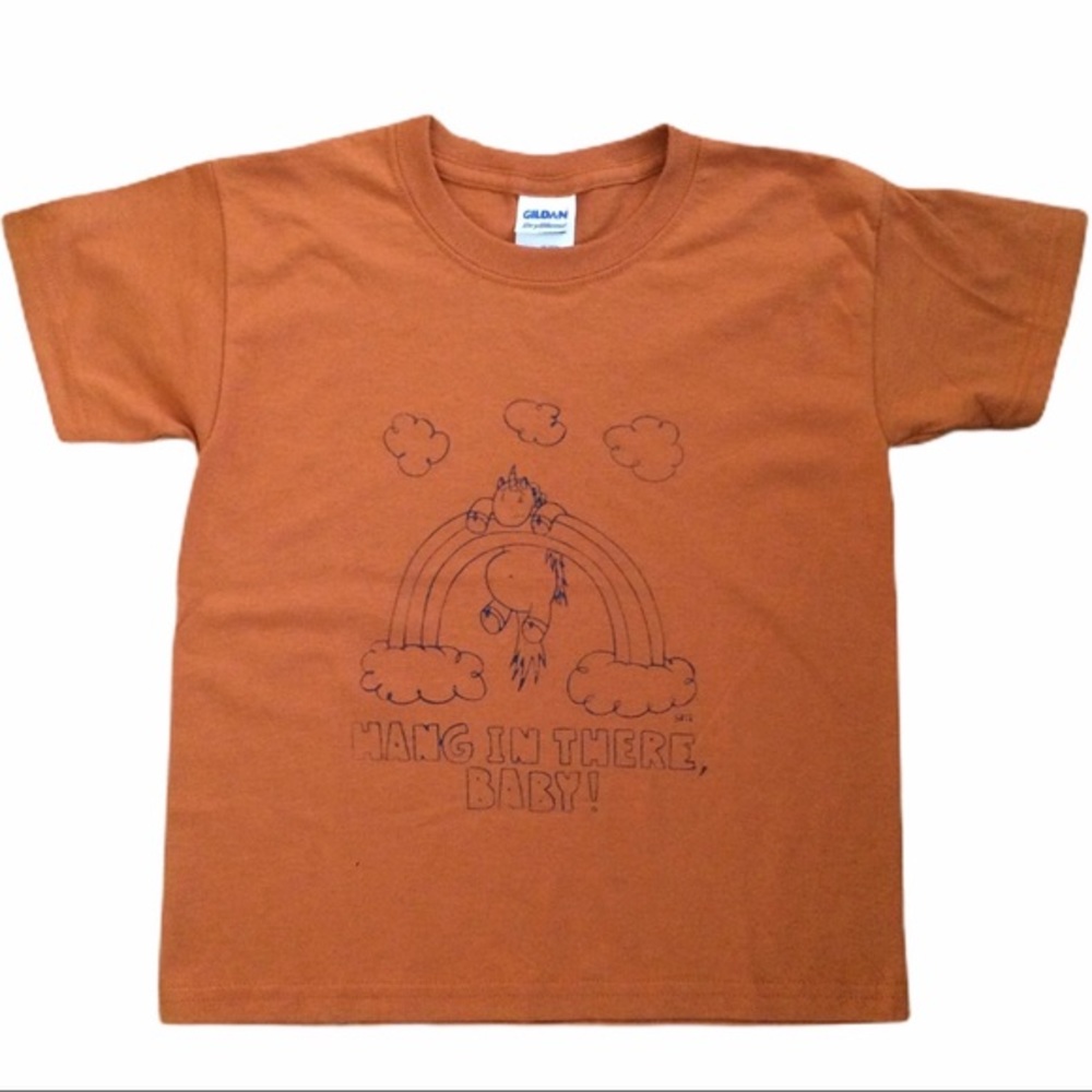 Unicorn “Hang In There Baby” Orange Tee - Youth S